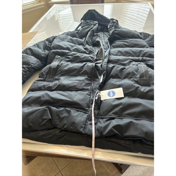 NWT Offside Men's Winter Warm Puffer Jacket Coat Long - Black - Extra Large - Picture 14 of 15